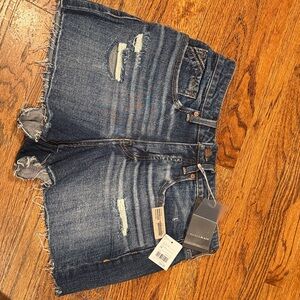 Buckle Blue Distressed Frayed Hem Denim Shorts